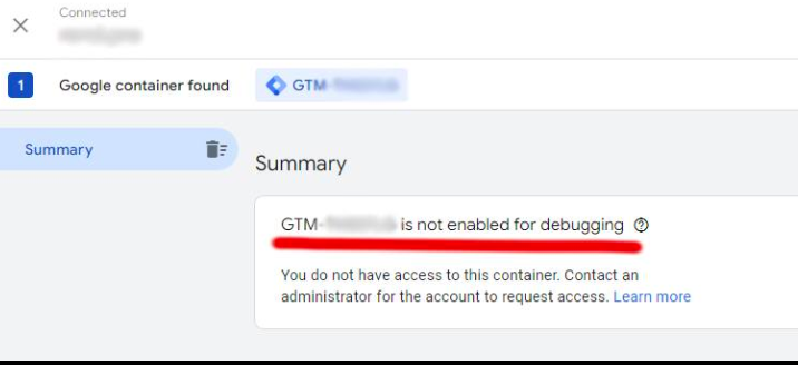 GTM預覽提示：GTM is not enabled for debugging