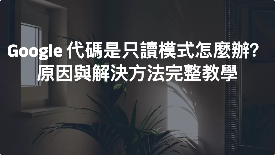 Google 代碼是只讀模式怎麼辦？原因與解決方法完整教學