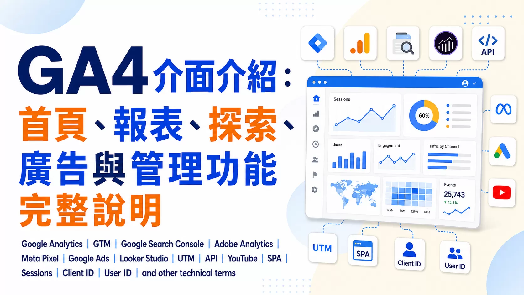 GA4介面介紹：首頁、報表、探索、廣告與管理功能完整說明